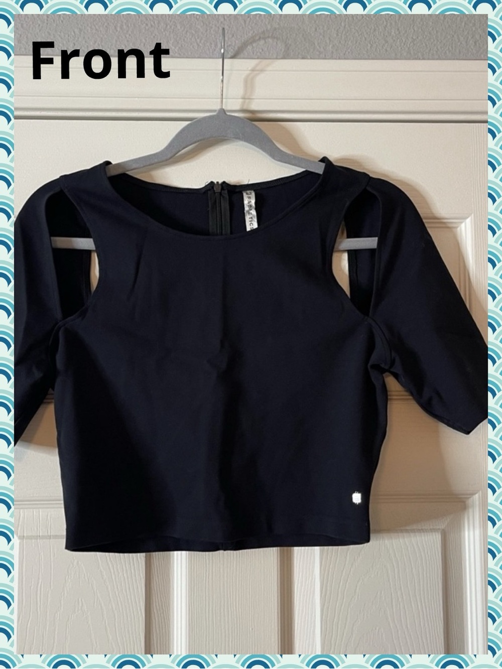 Fabletics Black Cutout-Sleeve Crop Top